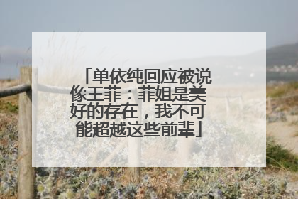 单依纯回应被说像王菲：菲姐是美好的存在，我不可能超越这些前辈