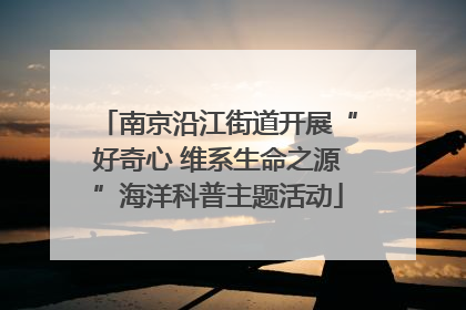 南京沿江街道开展“好奇心 维系生命之源”海洋科普主题活动