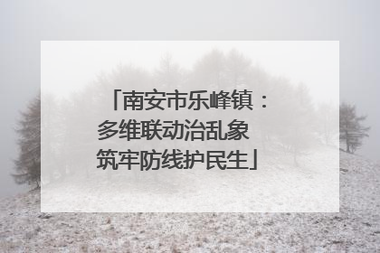 南安市乐峰镇：多维联动治乱象 筑牢防线护民生