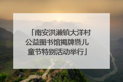 南安洪濑镇大洋村公益图书馆揭牌暨儿童节特别活动举行
