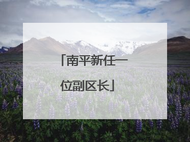 南平新任一位副区长
