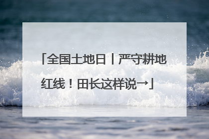 全国土地日丨严守耕地红线！田长这样说→