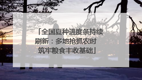 全国夏种进度条持续刷新：多地抢抓农时 筑牢粮食丰收基础