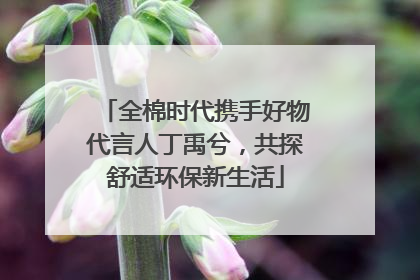 全棉时代携手好物代言人丁禹兮，共探舒适环保新生活
