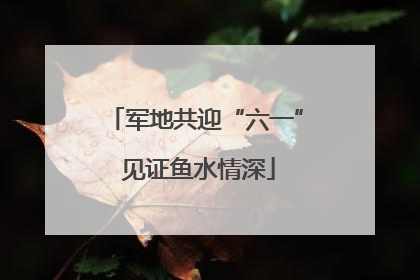 军地共迎“六一” 见证鱼水情深