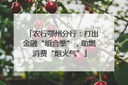 农行鄂州分行：打出金融“组合拳”，助燃消费“烟火气”