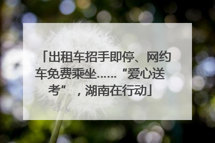 出租车招手即停、网约车免费乘坐……“爱心送考”，湖南在行动
