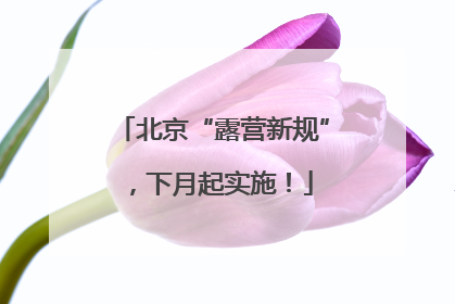 北京“露营新规”，下月起实施！