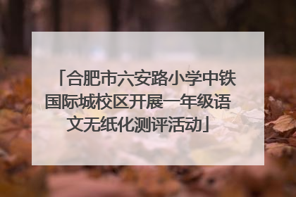 合肥市六安路小学中铁国际城校区开展一年级语文无纸化测评活动