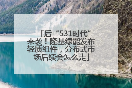 后“531时代”来袭！隆基绿能发布轻质组件，分布式市场后续会怎么走