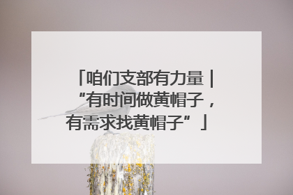咱们支部有力量｜“有时间做黄帽子，有需求找黄帽子”