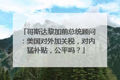 哥斯达黎加前总统顾问：美国对外加关税，对内猛补贴，公平吗？