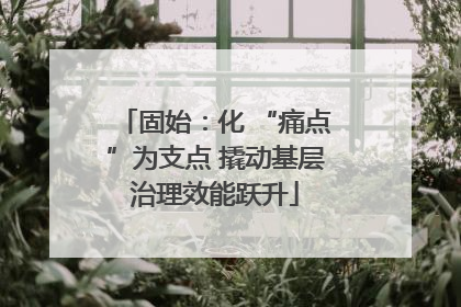 固始：化 “痛点”为支点 撬动基层治理效能跃升