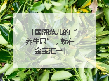 国潮范儿的“养生局”，就在金宝汇→
