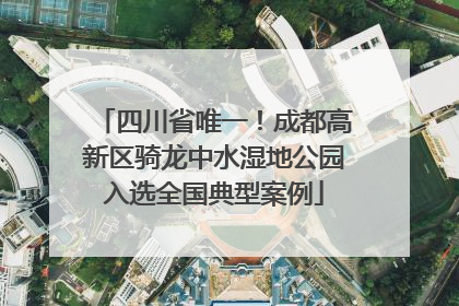 四川省唯一！成都高新区骑龙中水湿地公园入选全国典型案例