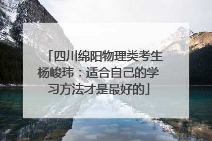 四川绵阳物理类考生杨峻玮：适合自己的学习方法才是最好的