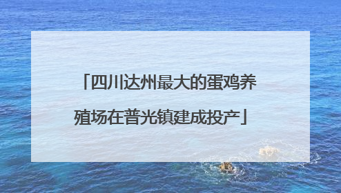 四川达州最大的蛋鸡养殖场在普光镇建成投产