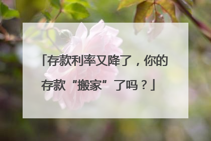 存款利率又降了，你的存款“搬家”了吗？