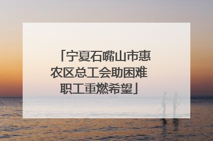 宁夏石嘴山市惠农区总工会助困难职工重燃希望