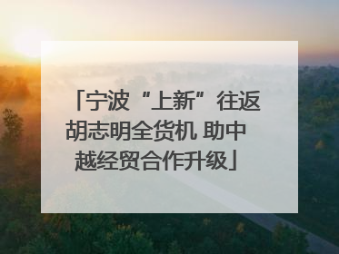 宁波“上新”往返胡志明全货机 助中越经贸合作升级