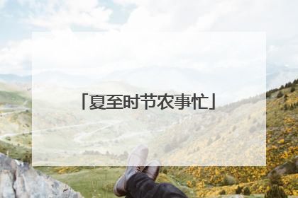 夏至时节农事忙