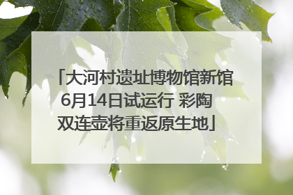 大河村遗址博物馆新馆6月14日试运行 彩陶双连壶将重返原生地