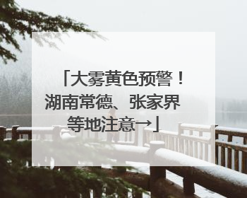 大雾黄色预警！湖南常德、张家界等地注意→