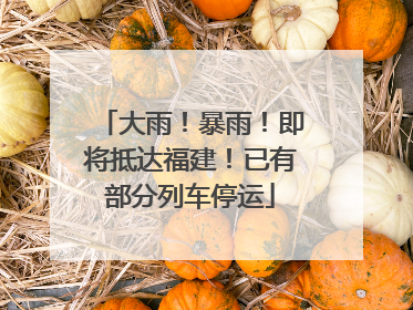 大雨！暴雨！即将抵达福建！已有部分列车停运