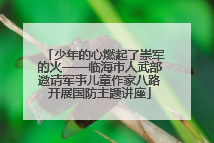 少年的心燃起了崇军的火——临海市人武部邀请军事儿童作家八路开展国防主题讲座