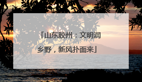 山东胶州：文明润乡野，新风扑面来