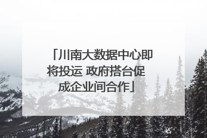 川南大数据中心即将投运 政府搭台促成企业间合作