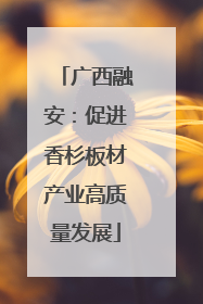 广西融安：促进香杉板材产业高质量发展