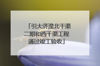 引大济湟北干渠二期和西干渠工程通过竣工验收