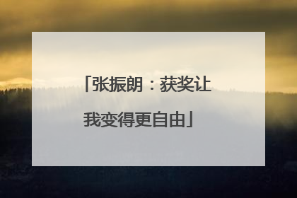 张振朗：获奖让我变得更自由