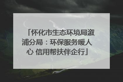 怀化市生态环境局溆浦分局：环保服务暖人心 信用帮扶伴企行