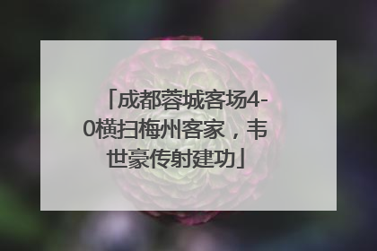 成都蓉城客场4-0横扫梅州客家，韦世豪传射建功
