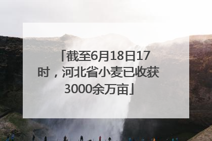 截至6月18日17时，河北省小麦已收获3000余万亩