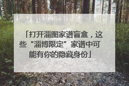 打开淄图家谱盲盒，这些“淄博限定”家谱中可能有你的隐藏身份