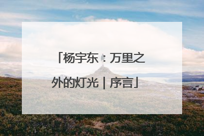 杨宇东：万里之外的灯光｜序言