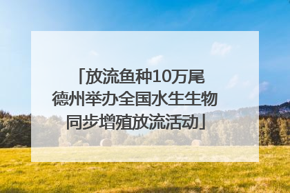 放流鱼种10万尾 德州举办全国水生生物同步增殖放流活动