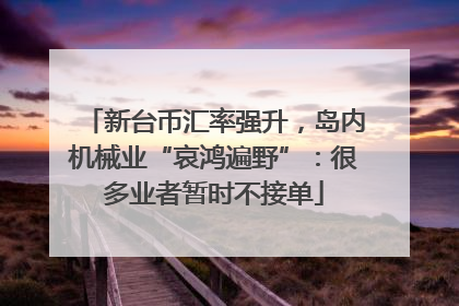 新台币汇率强升，岛内机械业“哀鸿遍野”：很多业者暂时不接单