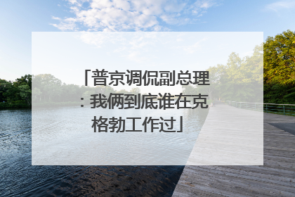 普京调侃副总理：我俩到底谁在克格勃工作过