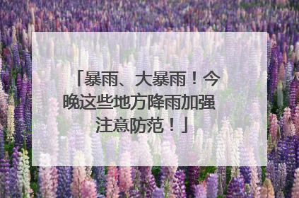 暴雨、大暴雨！今晚这些地方降雨加强 注意防范！