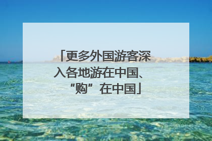 更多外国游客深入各地游在中国、“购”在中国