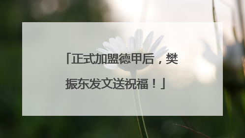 正式加盟德甲后，樊振东发文送祝福！