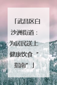 武昌区白沙洲街道：为居民送上健康饮食“指南”