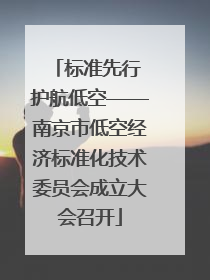 标准先行 护航低空——南京市低空经济标准化技术委员会成立大会召开