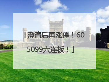 澄清后再涨停！605099六连板！