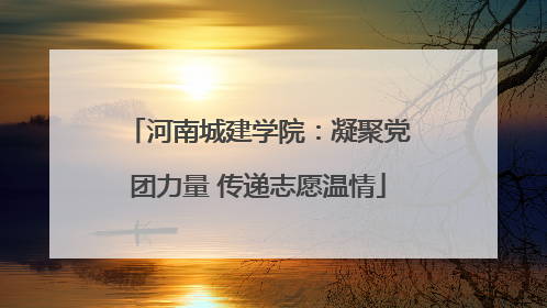 河南城建学院：凝聚党团力量 传递志愿温情