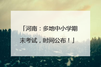 河南：多地中小学期末考试，时间公布！